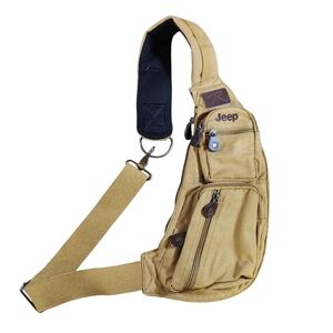 Rothco Jeep Coyote Brown Canvas Utility Hunting Military Crossbody Sling Bag Pur